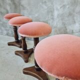 Set of antique stools old pink 1920s