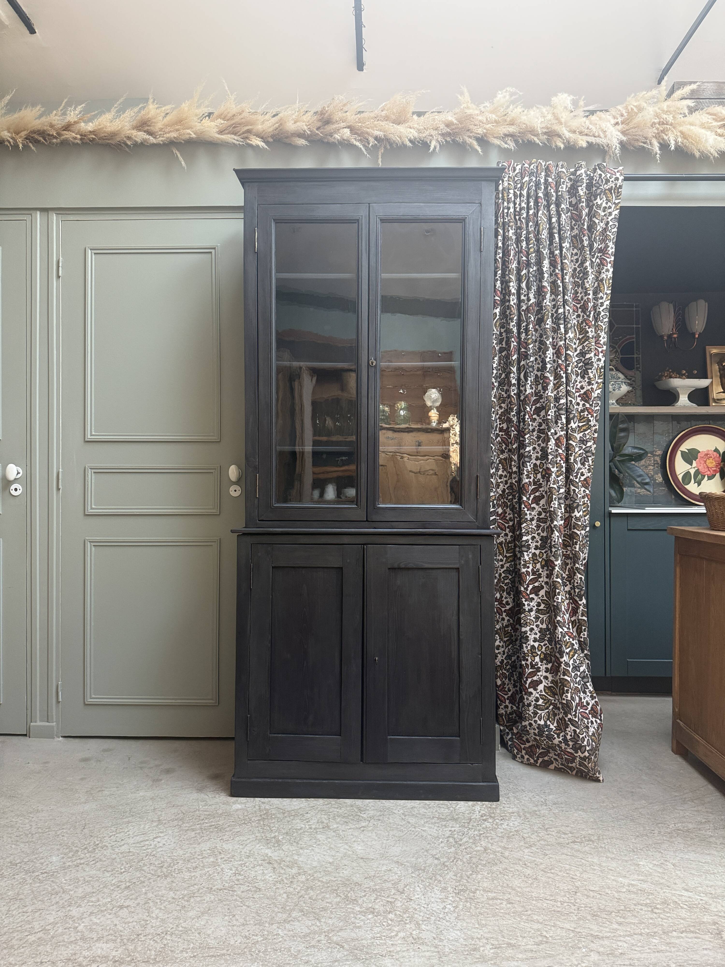 Two-body antique black sideboard (renovated)