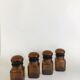Lot de 4 flacons bocaux en verre ambré style apothicaire