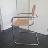 Beige leather armchair