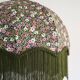 Suspension vintage recyclée à franges — forme dôme et motif fleuri