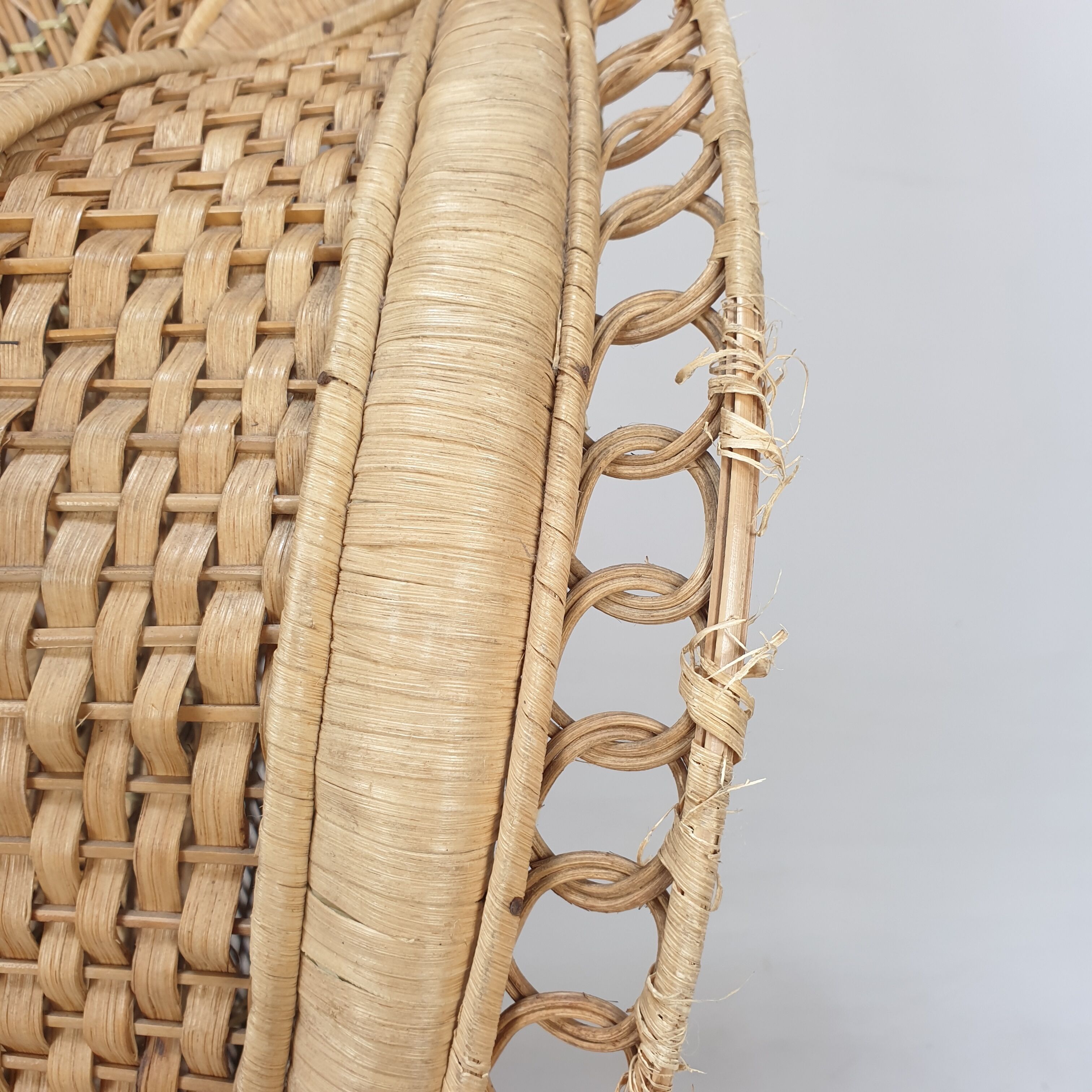 Emmanuelle in rattan and wicker armchair Italy 1960's