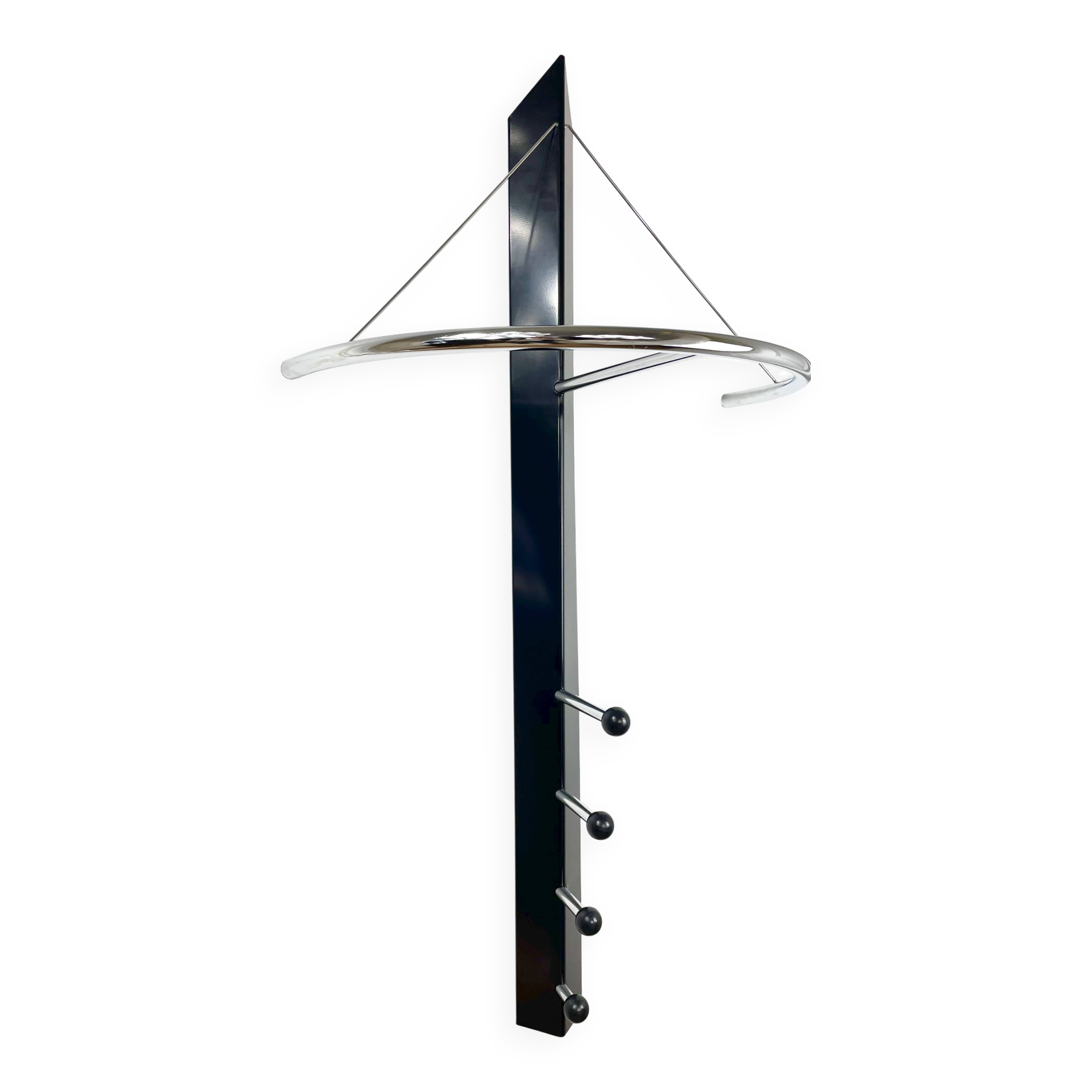 Postmodern wall-mounted coat rack, Memphis, circa 1980