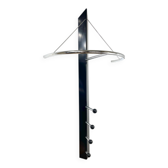 Postmodern wall-mounted coat rack, Memphis, circa 1980