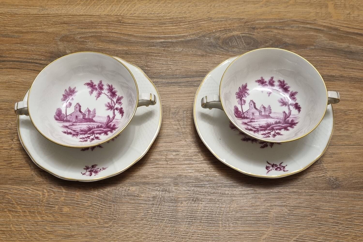 Tea cups, Limoges porcelain breakfast by Bernardaud.