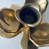 Brass flower candlestick