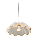 Mid-Century Italian Murano Glass and Brass Pendant Lamp