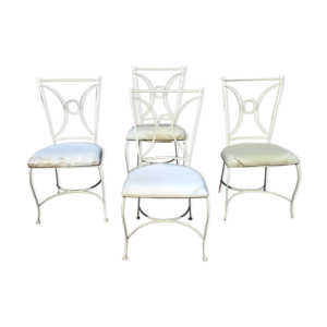 Set de 4 chaises de jardin en fer