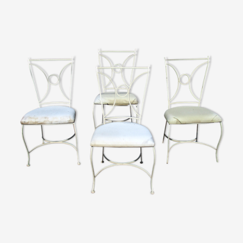 4 Garden chairs, iron, vintage