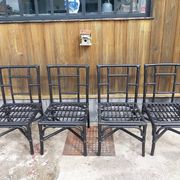 Fauteuils en rotin noir