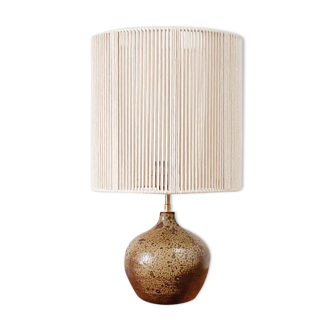Lampe grès et corde de coton