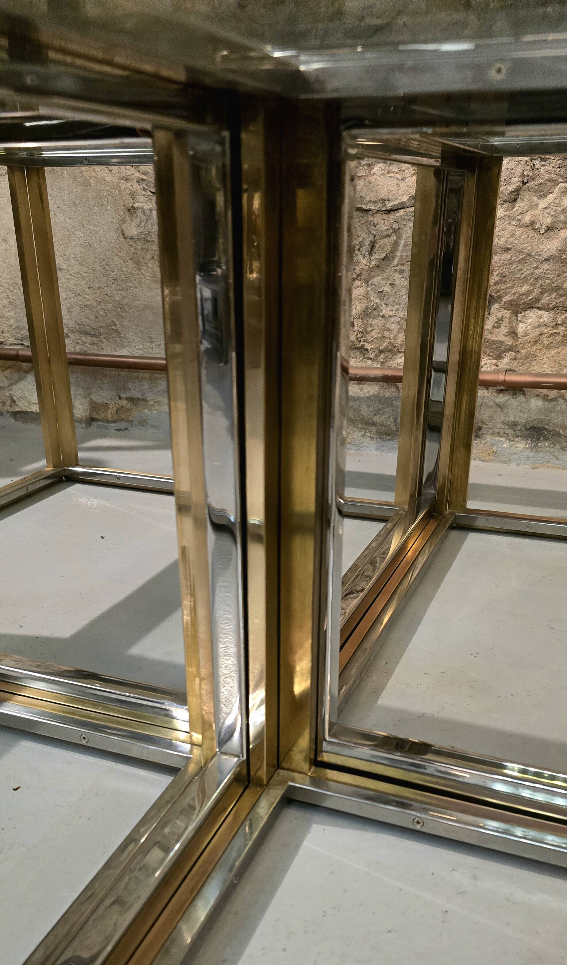 Coffee table with four nesting tables, Maison Charles, France, circa 1970.