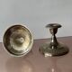 Antique silver-plated metal candlesticks