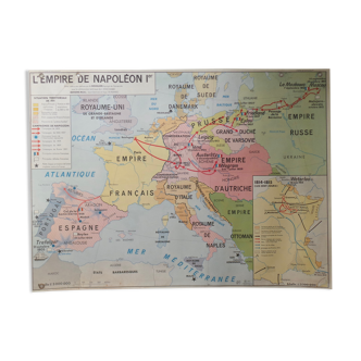 School map the empire of Napoleon 1st and the French revolution MDI 1972