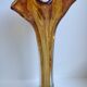 Vase corolle en verre de biot ambré années 60