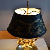 Large hot water bottle lamp with 5 bronze lights, empire style