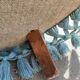 Blue velvet upholstered toad armchair