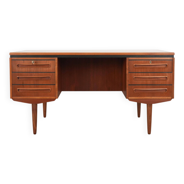 Bureau en teck, design danois, années 1960, designer : J. Svenstrup