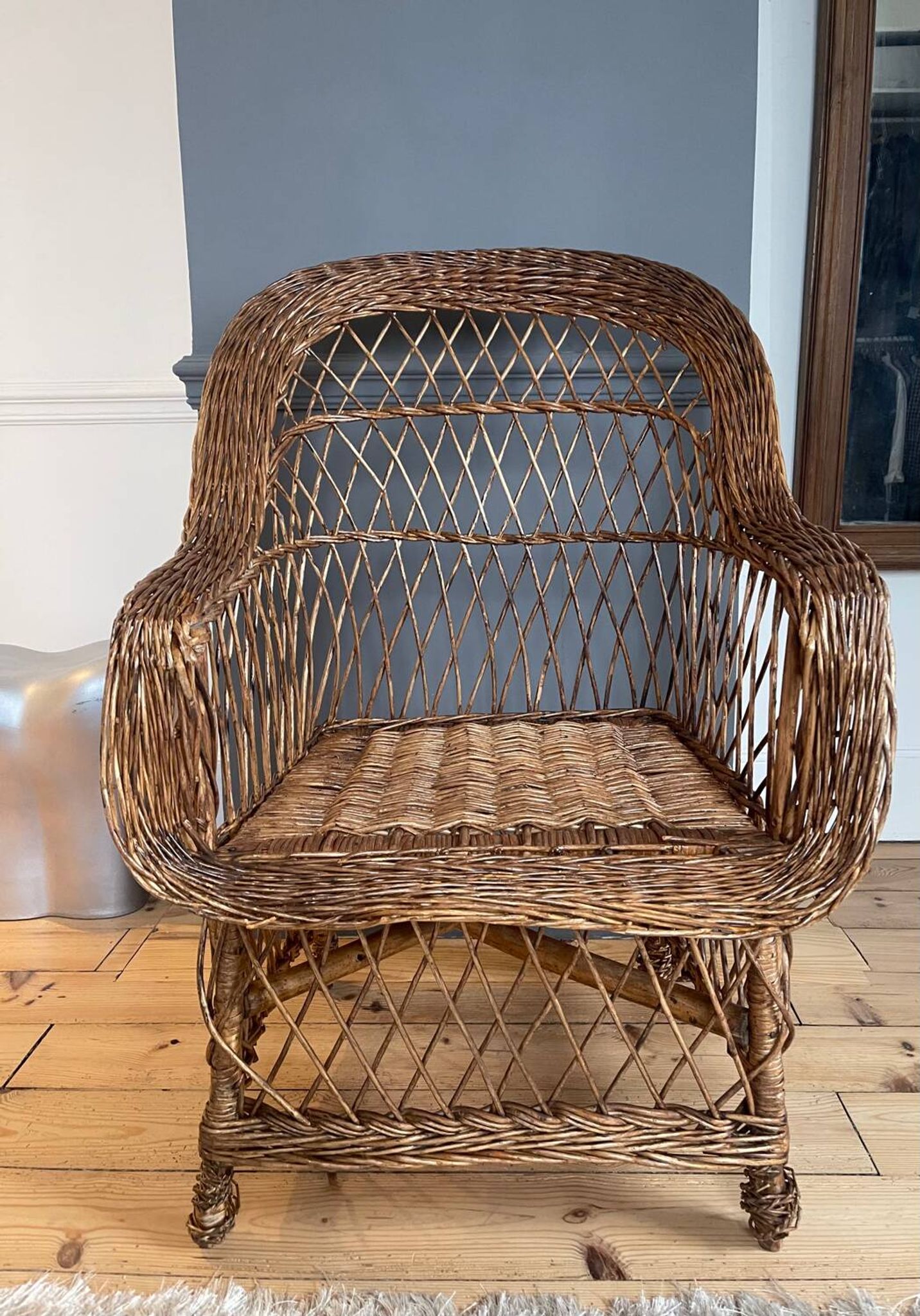 Grand Fauteuil en rotin vintage