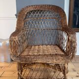 Vintage rattan armchair