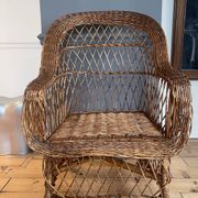 Grand Fauteuil en rotin vintage