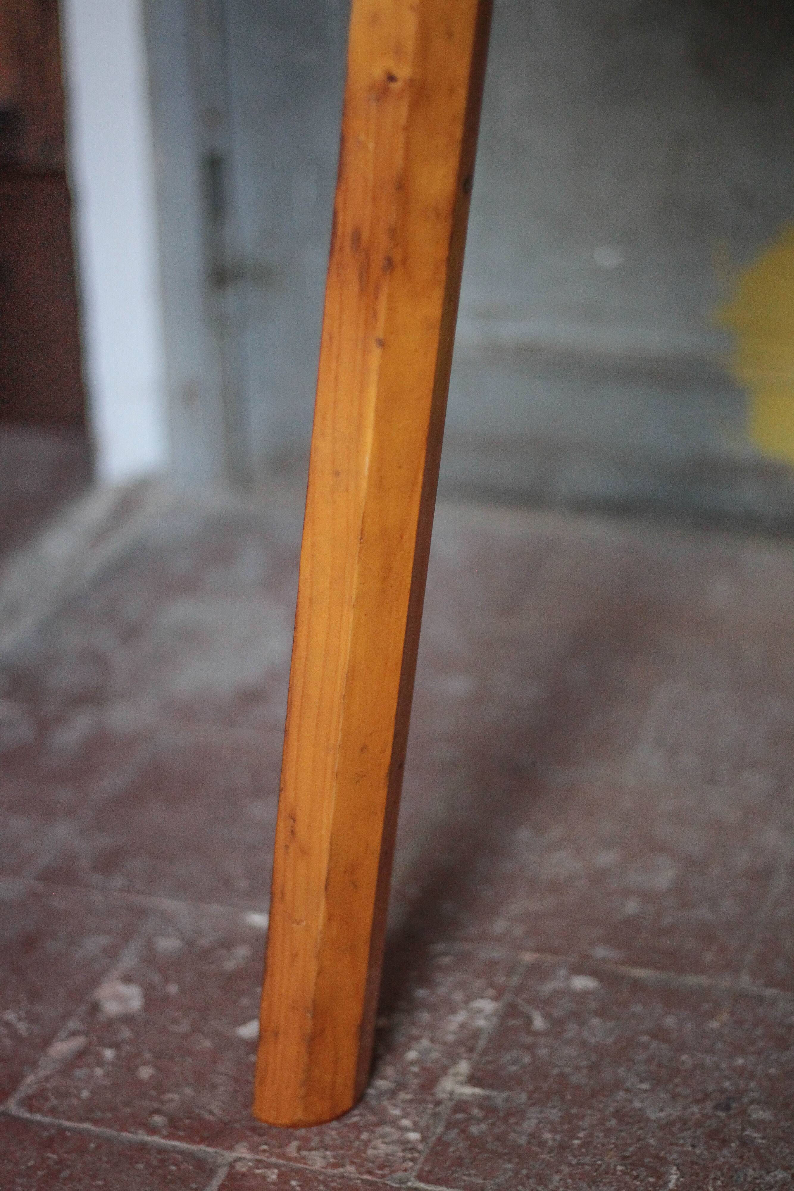 Vintage round pine table, slatted pine table, vintage table, pine furniture