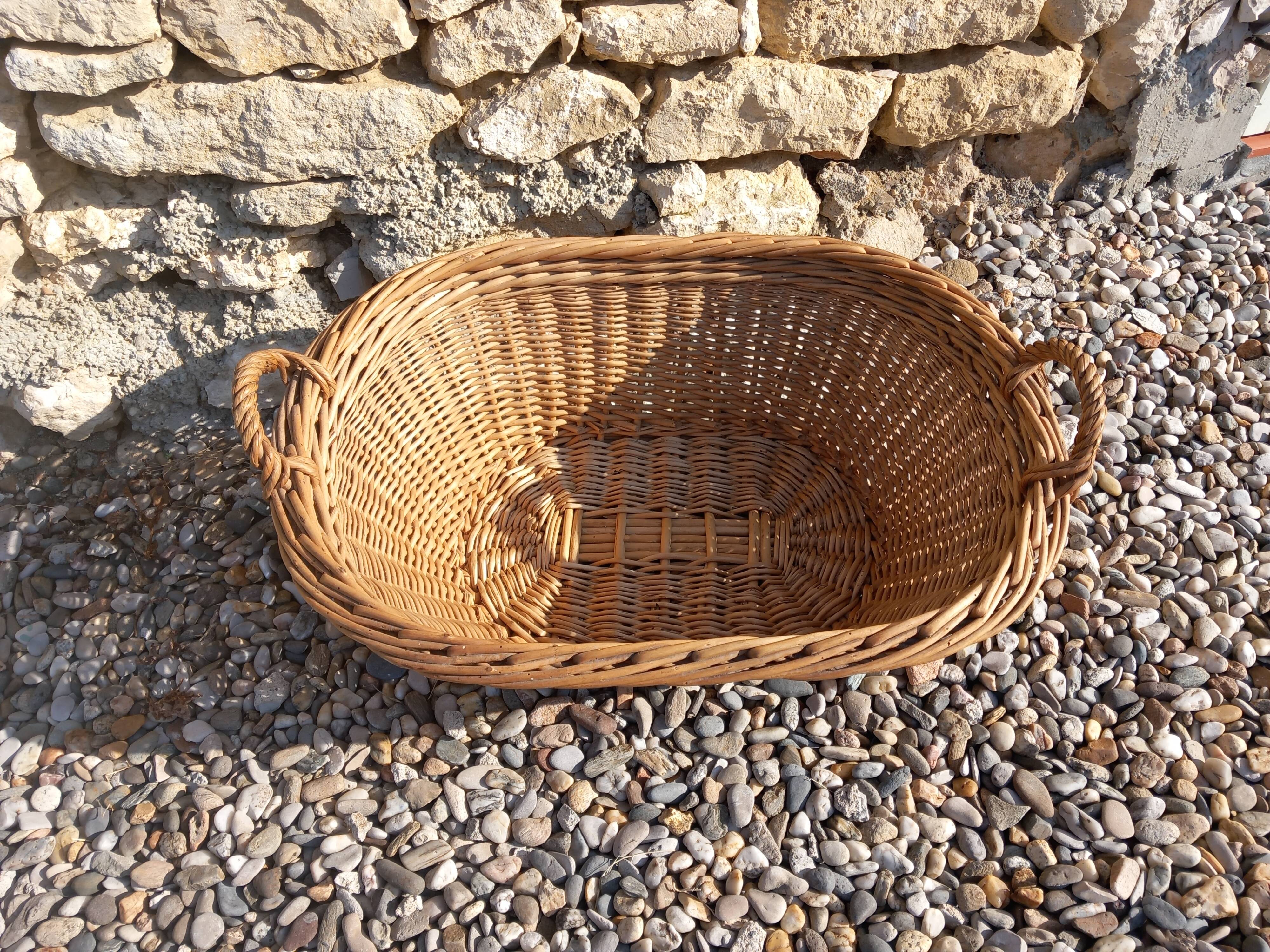 Handmade wicker laundry basket