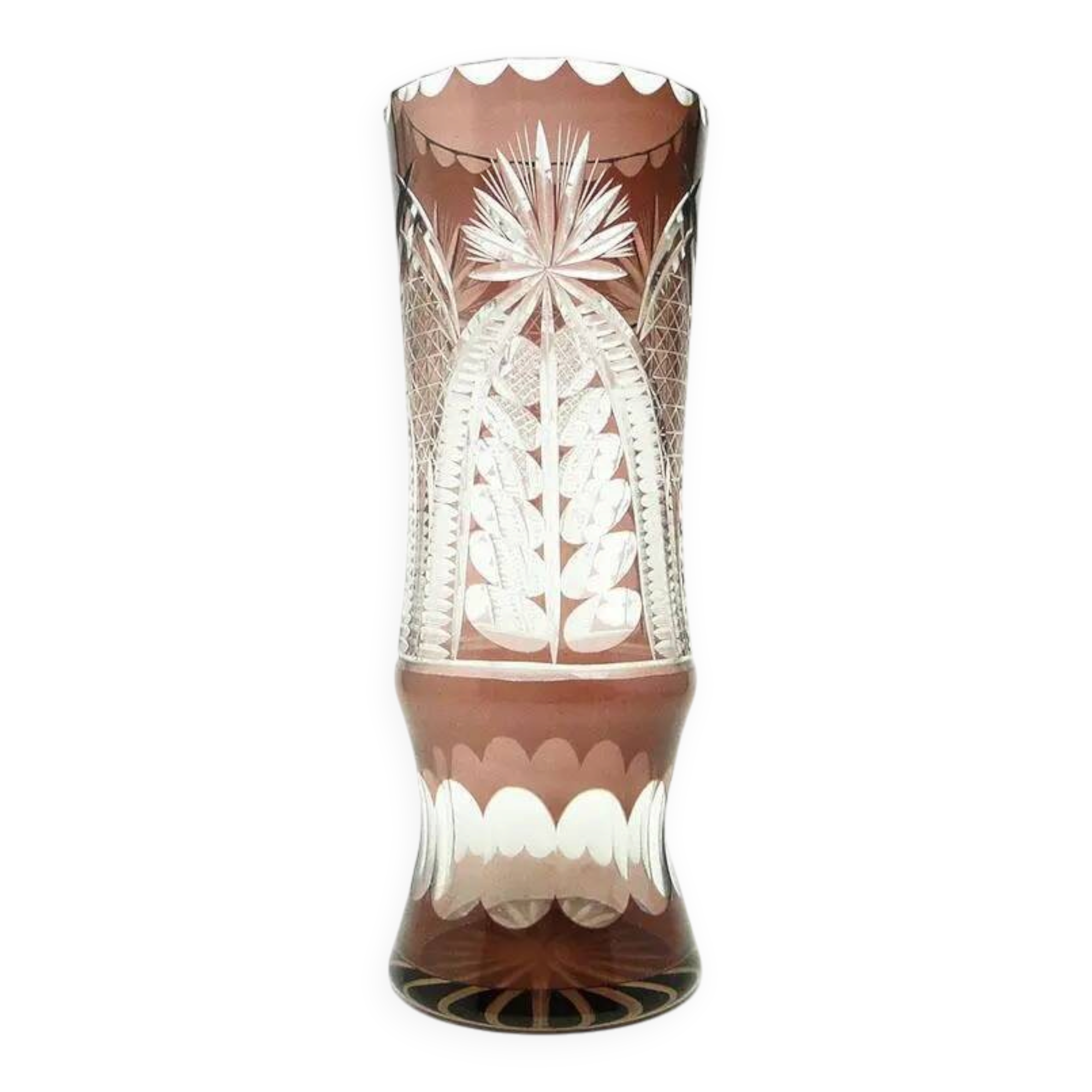 Mid-century modern vase, crystal glass, Poland, 1970s