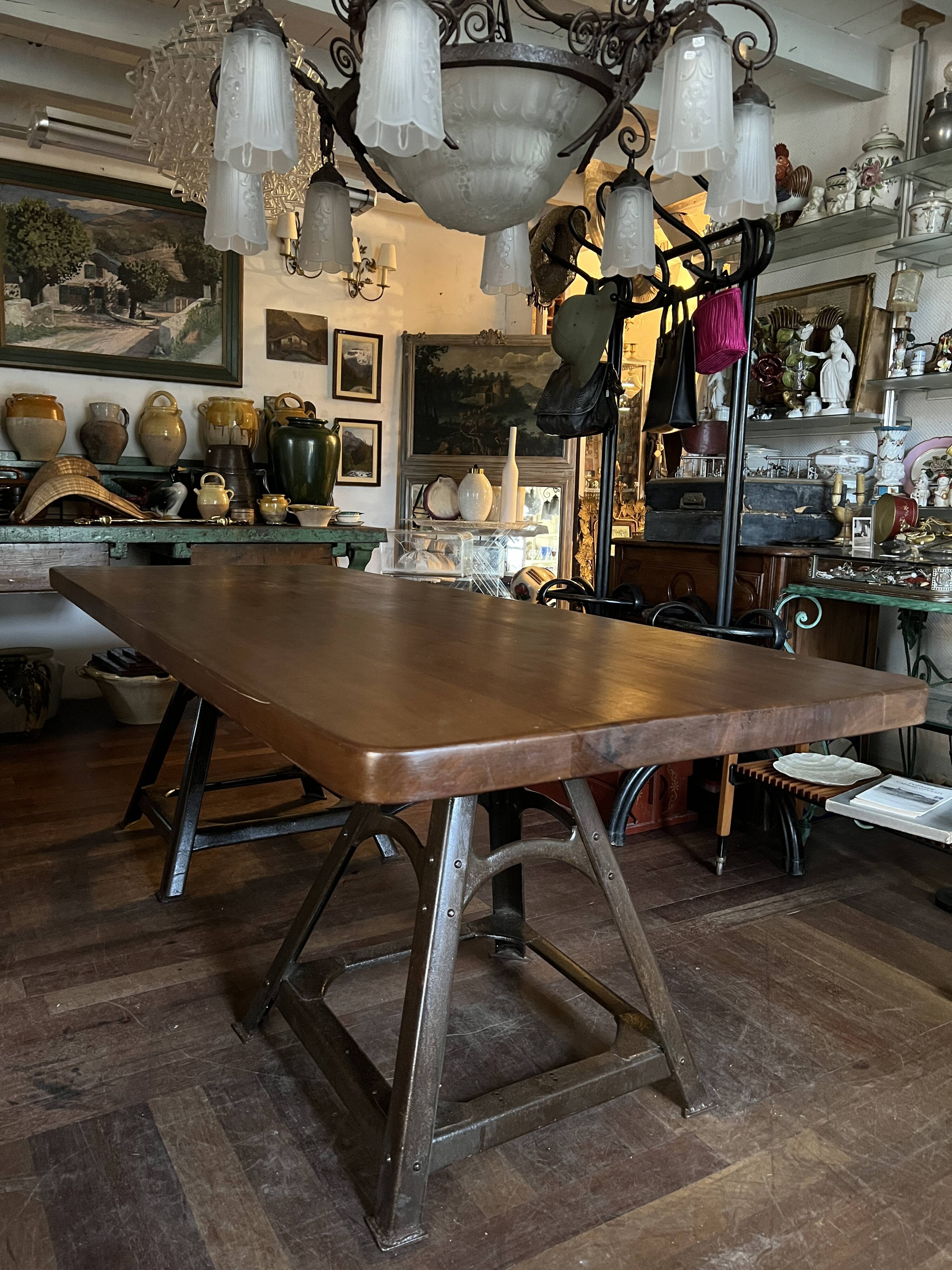 Large table with industrial legs
