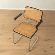 Thonet | Marcel Breuer cantilever chair, Bauhaus era, chrome and Vienna cane, black wood frame