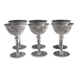 6 Saint Louis crystal champagne glasses / coupes. Tommy model.