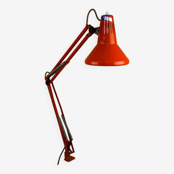 Orange adjustable achitect table lamp by tep, 1970s