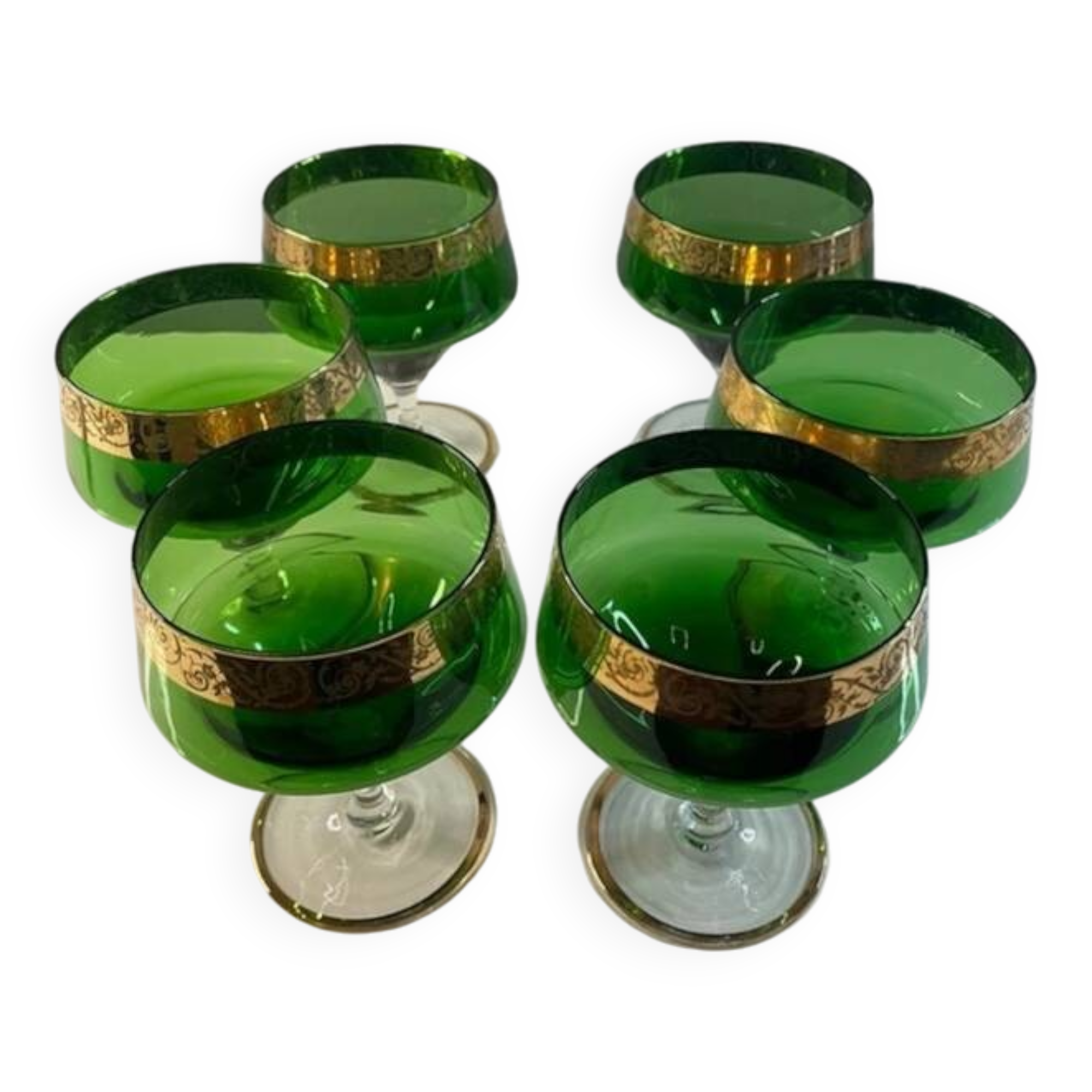 6 vintage Venetian glasses