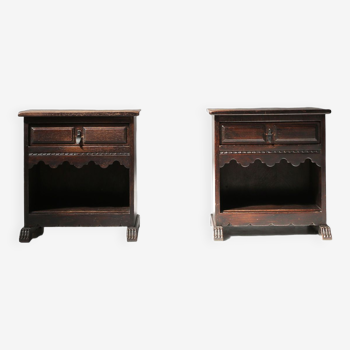 Set of two rustic nightstand ca.1900