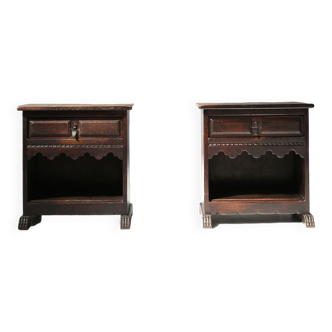 Set of two rustic nightstand ca.1900