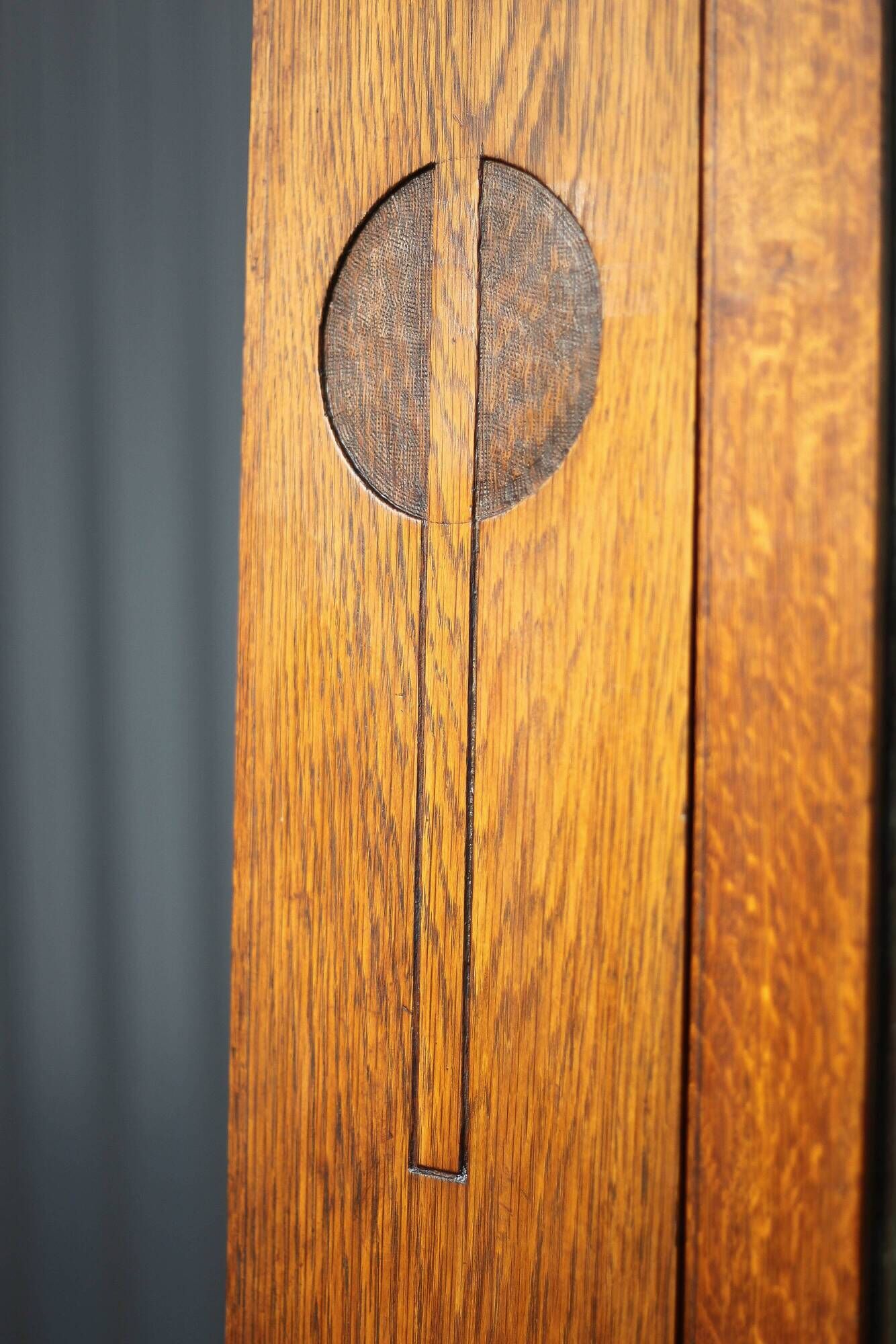 Vintage wardrobe, 1-door wooden wardrobe with beveled mirror, hanging wardrobe