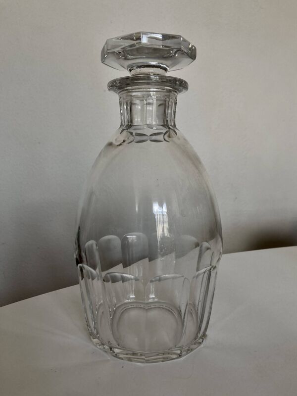 Carafe en cristal taillé à côtes plates 1960