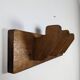 Patère triple vintage esprit art déco en bois massif