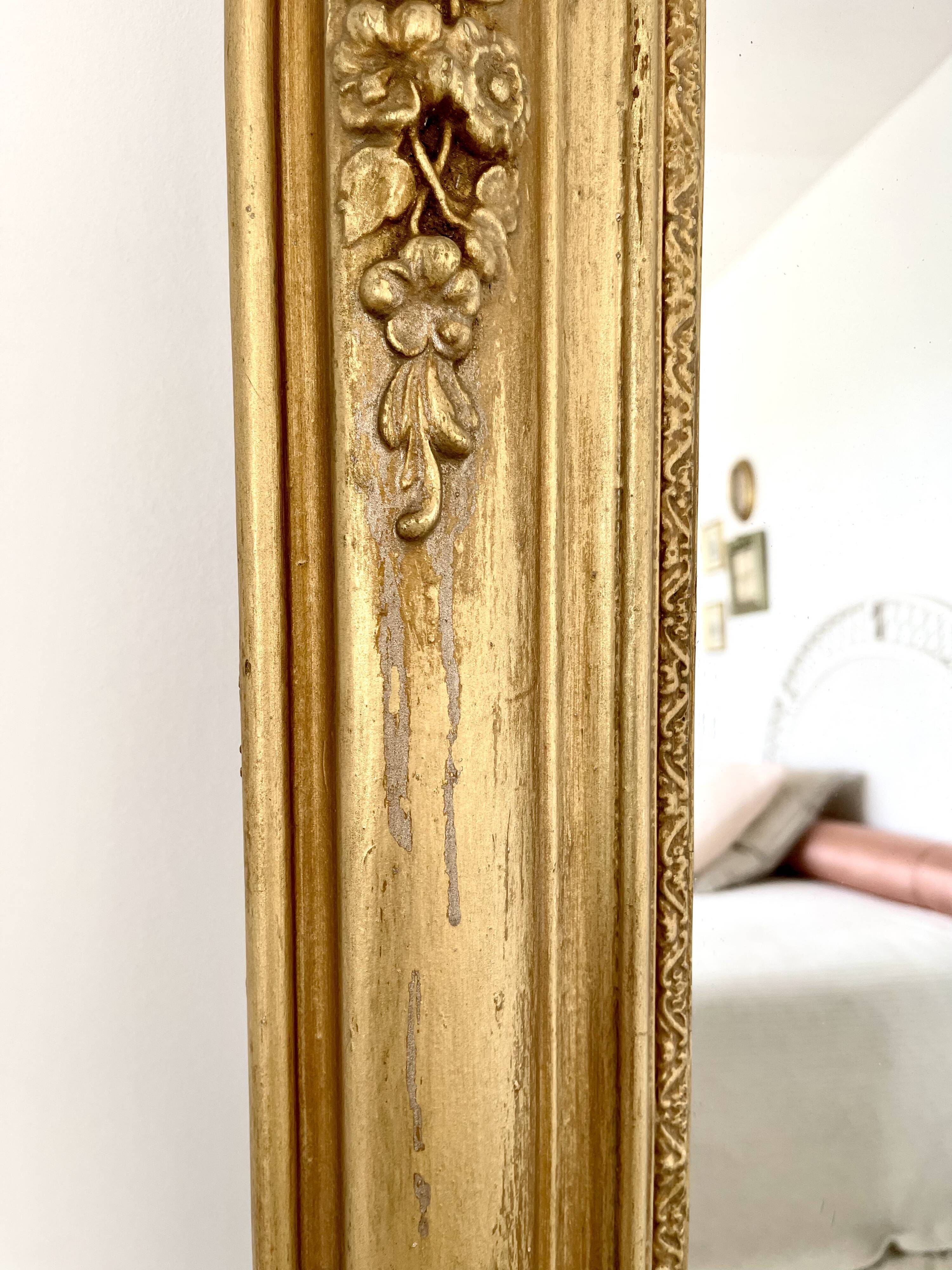 Antique gilded wooden mirror