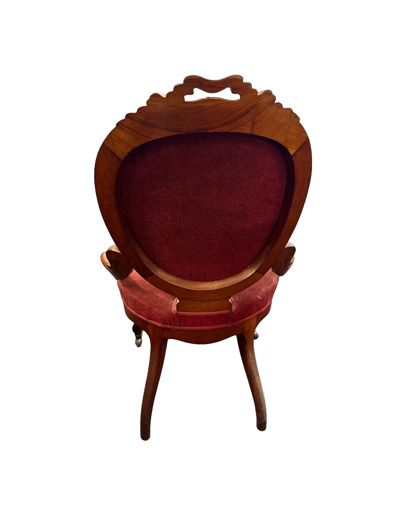 Pair of oval medallion back armchairs in Napoléon III style