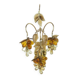 palwa mid century SCONCE 1970s crystal glass and gilt brass grapes and leaves