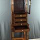 Rare small marquetry display cabinet, louis xvi style – mid 19th century