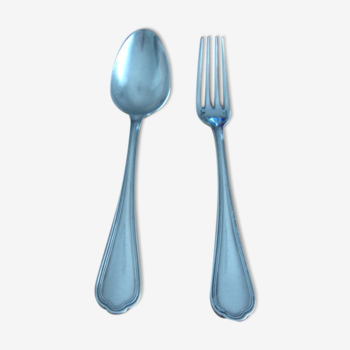 Christofle child cutlery in silver metal