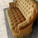 Bench-Toad 2 seats, Velvet padded, 60s mustard