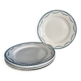 Set of 5 old flat plates in Salin ironware, Vince model