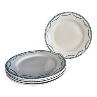 Set of 5 old flat plates in Salin ironware, Vince model