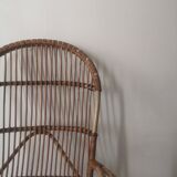 Vintage Dutch rattan armchair with armrest, 1960s
