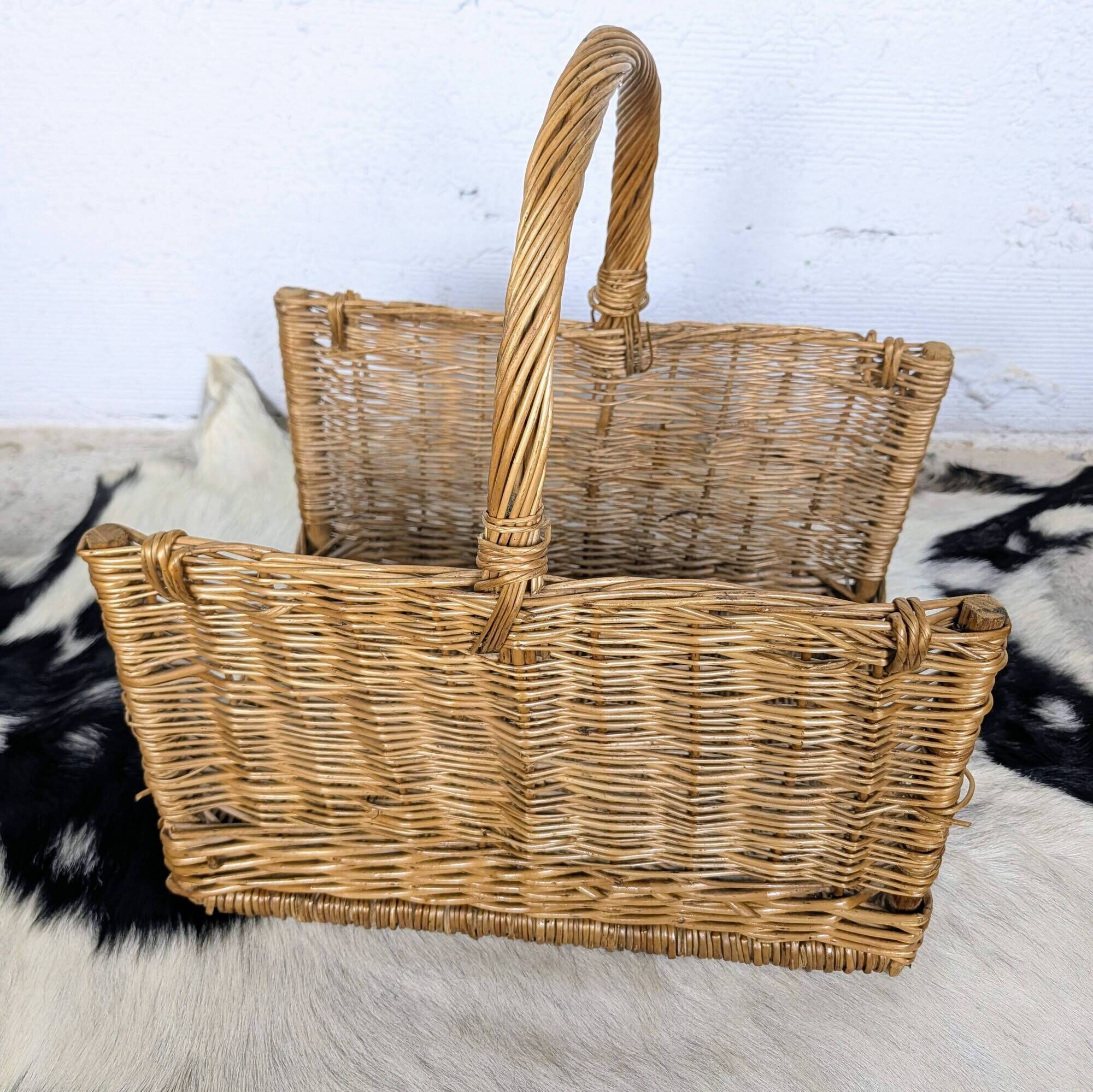 Panier porte-bûches en osier