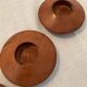 Series of 4 vintage elm magnifying glass candlesticks