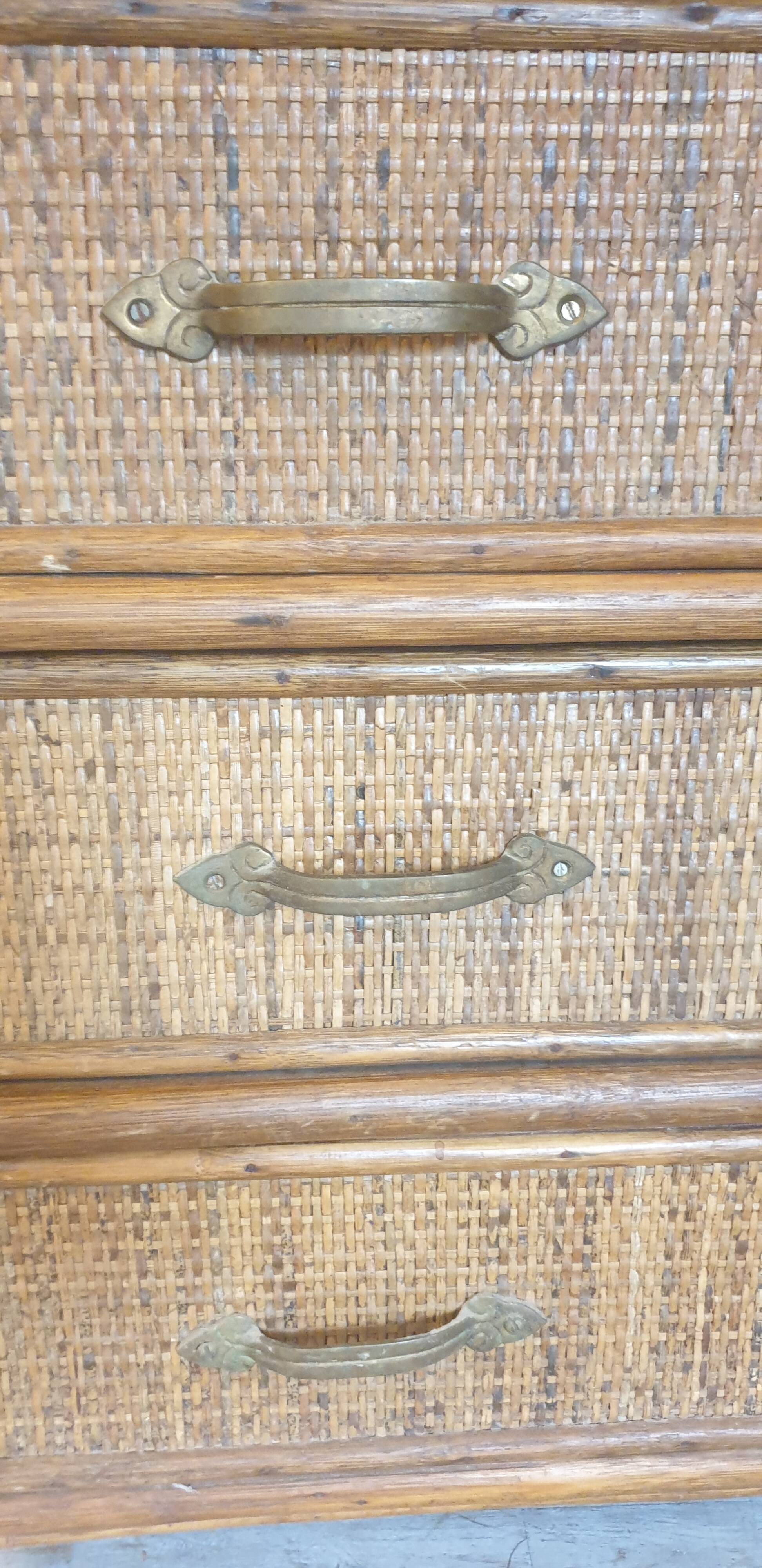 Rattan chest of drawers